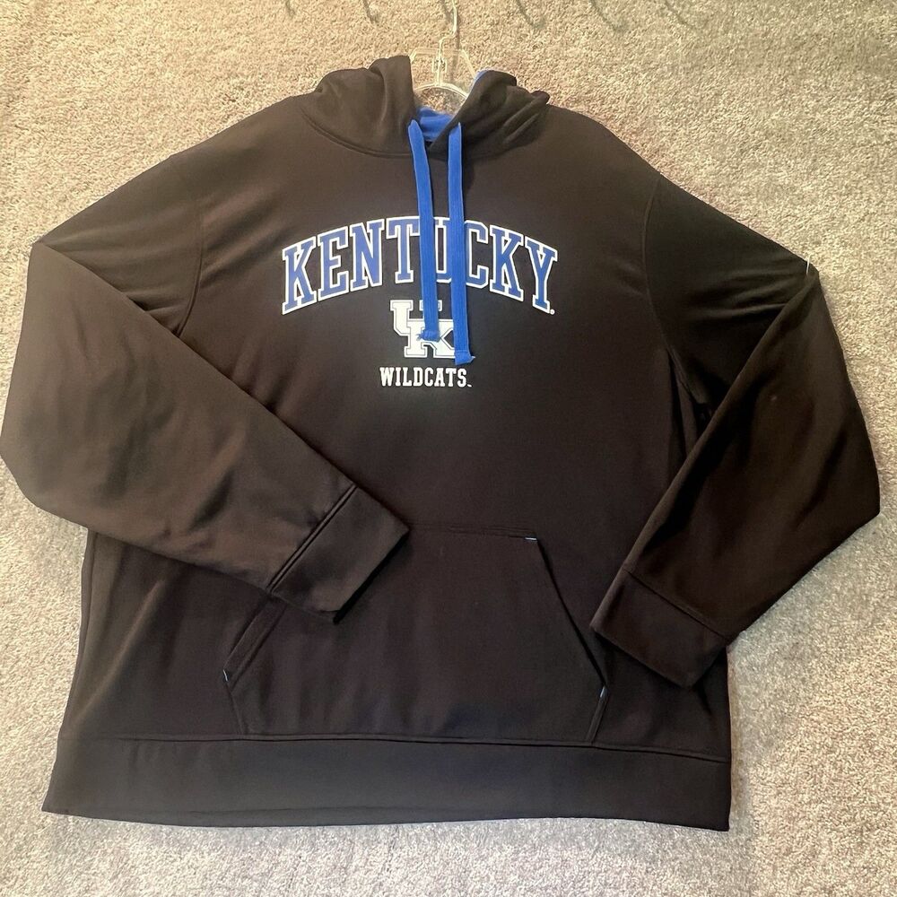 4th and 1 Kentucky Wildcats Hoodie Mens XXL Black Performance Fleece Pullover UK
